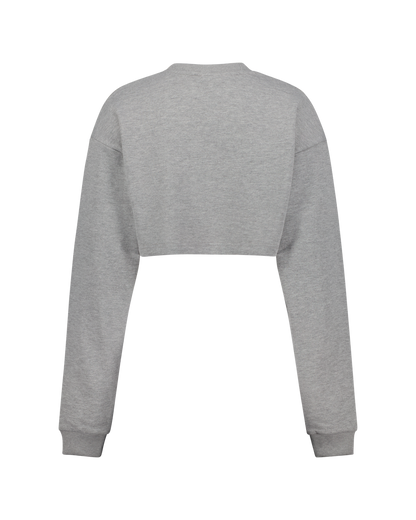 KUSOWORLD Cropped Sweatshirt Raw Grey