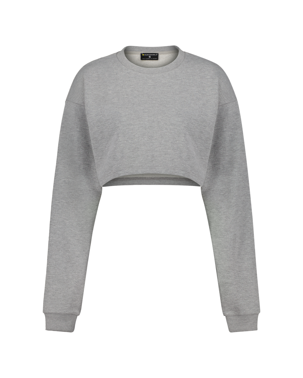 KUSOWORLD Cropped Sweatshirt Raw Grey