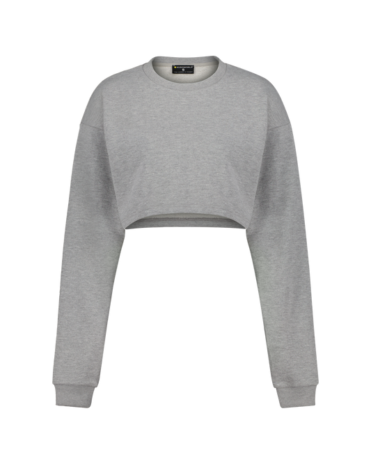 KUSOWORLD Cropped Sweatshirt Raw Grey